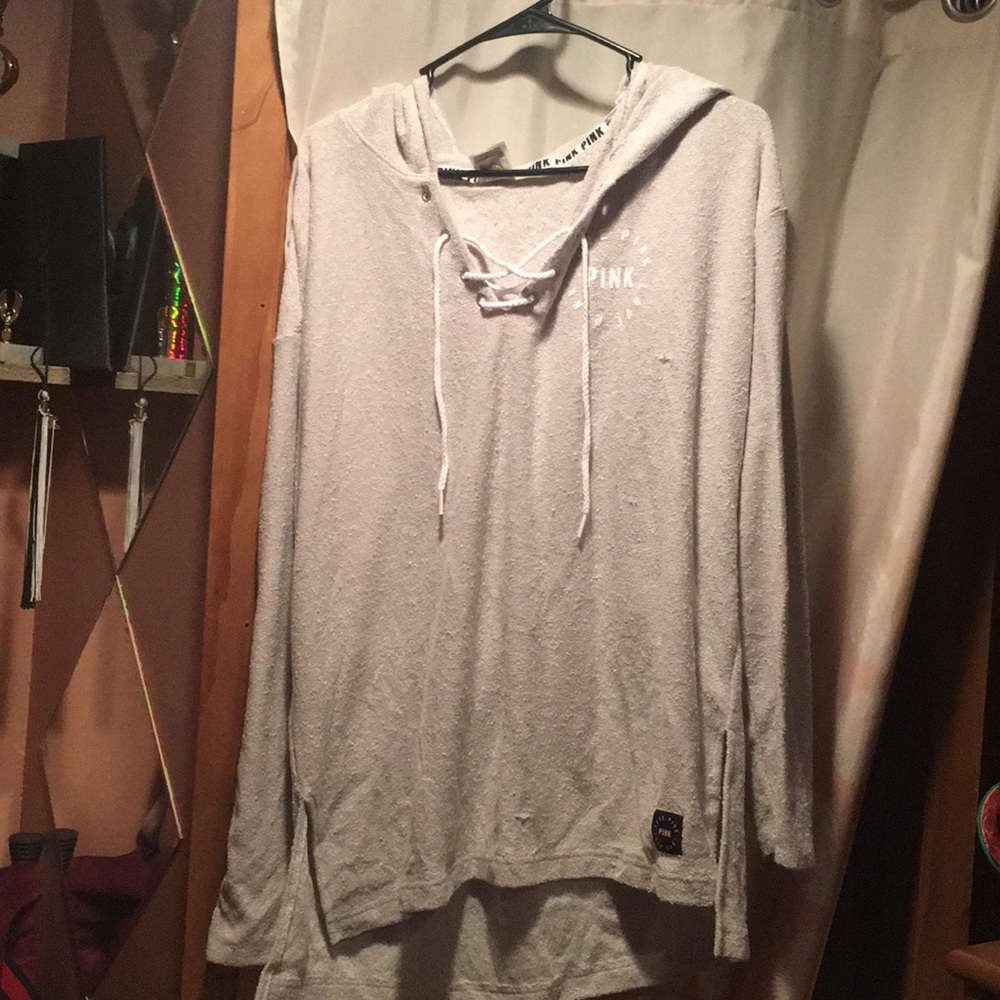 Pink slub light weight sweater